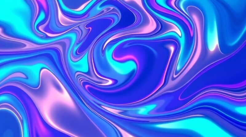 Abstrakcyjna symulacja płynów w neonowych barwach, oddająca ideę generowania wideo przez AI, Veo 3.1.