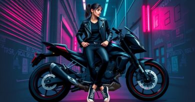 Cyberpunkowa ilustracja Miki, towarzyszki Groka od xAI, oparta o prompt od autora.