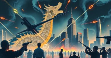 Cyfrowa wojna cenowa AI: smok z binarnych kodów atakuje kruszące się Silicon Valley.