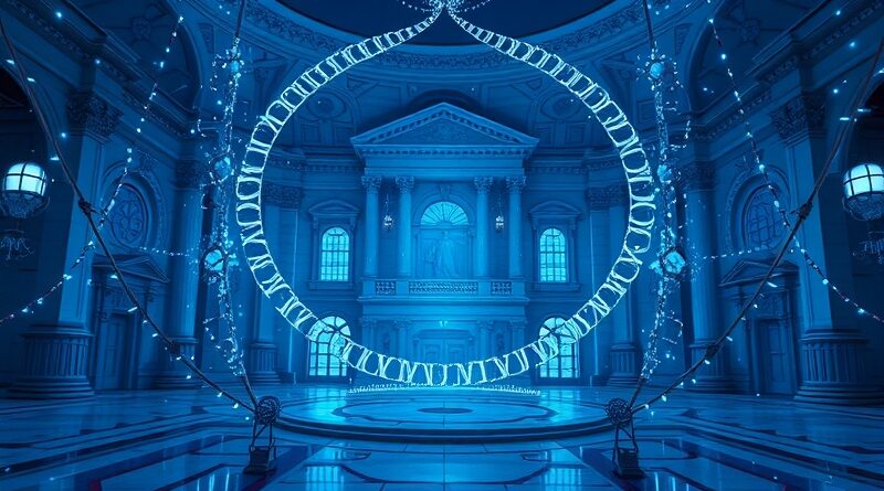 Bioluminescencyjna sieć neuronowa w barokowej architekturze, symbolizująca zaawansowaną sztuczną inteligencję Anthropic Opus 4.5.