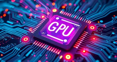 Strumienie kodu przepływają przez rdzeń GPU, symbolizując optymalizację Luminal i wzrost wydajności.