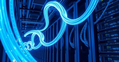 Wnętrze centrum danych z nadprzewodzącymi kablami Veir, chłodzonymi ciekłym azotem. Nowoczesność i przyszłość infrastruktury.