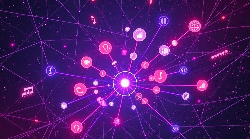 Eteryczna sieć neuronowa dyryguje symfonią cyfrowych narzędzi; symbol Kimi K2 Thinking od Moonshot AI.