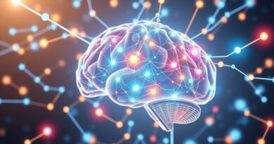 Eteryczna sieć neuronowa spleciona z kodem, symbol bezpieczeństwa i efektywności agentów AI w AWS.