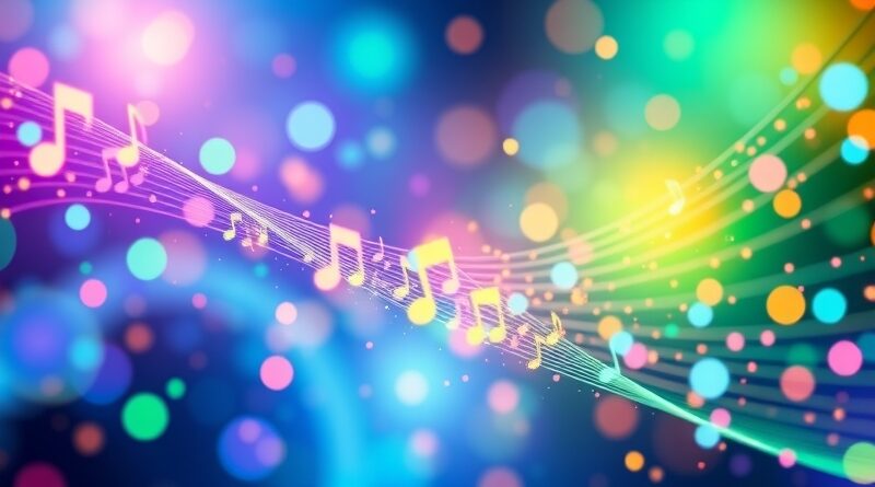 Abstrakcyjne połączenie danych i barw Spotify/OpenAI symbolizuje roczne podsumowanie ChatGPT w stylu Wrapped.