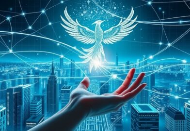 Przyszłość Fintech 2026: AI, odporność operacyjna i regulacje w futurystycznym cyfrowym mieście.