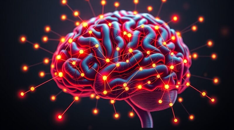 Cyfrowy mózg z siecią neuronową symbolizujący AI Google z modelami "Fast", "Thinking", "Gemini 3 Pro".