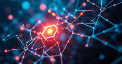 Abstrakcyjne połączenia neuronowe z intensywnie świecącym cachem pamięci KV, symbolizującym przyspieszenie inferencji w LLM.