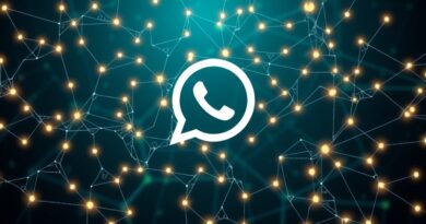 Sieć neuronowa z logo WhatsApp częściowo zasłonięta flagą UE. Regulacje AI pod lupą.