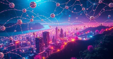 Sieć neuronowa wpleciona w krajobraz gry, symbolizująca przełom NitroGen NVIDIA w AI gamingowym.