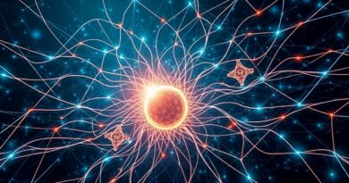 Futurystyczny ekosystem AI symbolizujący kontrolę Nvidii nad oprogramowaniem i otwartymi modelami.