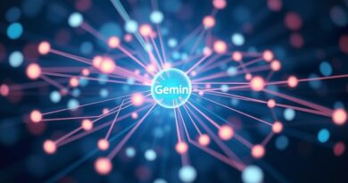 Dynamiczny przepływ danych: Gemini centralnym punktem, jaśniejsze linie niż od ChatGPT.