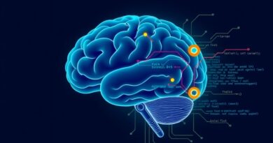 Transformacja mózgu w uporządkowany interfejs cyfrowy symbolizuje nadchodzące umiejętności (Skills) w ChatGPT.