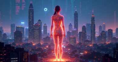 Futurystyczne Bengaluru z Iriną Ghose, symbol ekspansji Anthropic w Indiach, sztuczna inteligencja i kultura.