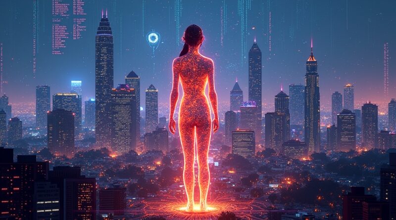 Futurystyczne Bengaluru z Iriną Ghose, symbol ekspansji Anthropic w Indiach, sztuczna inteligencja i kultura.