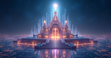 Majestatyczna, cyfrowa świątynia pod logo Cloudflare. Strumienie danych, ochrona intelektualnej własności w erze AI.