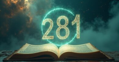 Surrealistyczny krajobraz: pierwiastek z 281 nad księgą, dane, sylwetki naukowców, złoto-fioletowa nebula niezliczonych równań.