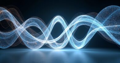 Abstrakcyjna rzeźba światła i cienia symbolizująca integrację wideo i audio w technologii open-source LTX-2.