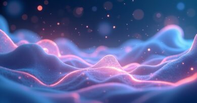 Futurystyczny krajobraz UI z elementami Androida, symbolizujący innowacje MAI-UI od Alibaba Tongyi Lab.