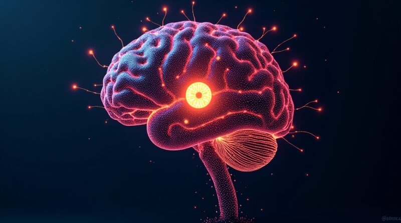 Cyfrowy mózg z symbolem cache, futurystyczna sieć optymalizacji LLM, obniżająca koszty i zwiększająca wydajność.