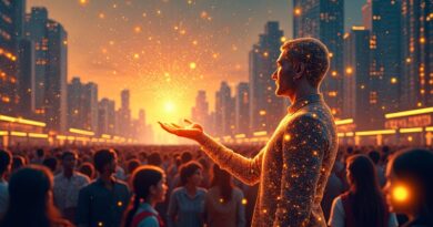 Cyfrowa wizja: Sam Altman w Indiach, AI, dane, integracja technologii i kultury.