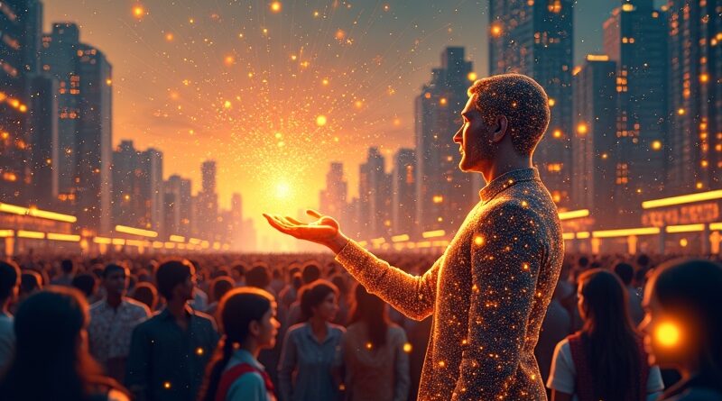 Cyfrowa wizja: Sam Altman w Indiach, AI, dane, integracja technologii i kultury.