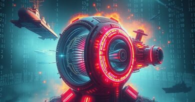 Zdekonstruowany reaktor jądrowy z okrętów wojennych, zasilający centra danych AI. Efemeryczne dane, okręty widma.