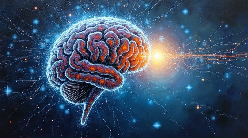 Przeciążony cyfrowy mózg w sieci danych vs. minimalistyczna droga do jasnego rozwiązania.