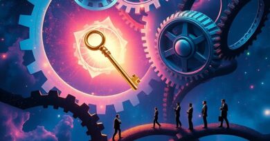 Kosmiczna nebula symbolizuje zmianę strategii Perplexity: klucz subskrypcji otwiera dostęp do danych.