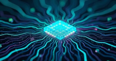 Cyberpunkowa wizualizacja infiltracji sieci przez AI. Glowing neural pathways atakują centralny serwer. Cyberatak przyszłości.