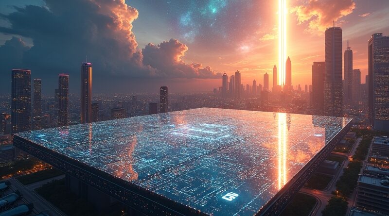 Krzemowa płytka odbija futurystyczny Austin, Tesle, rakiety SpaceX. Ambitny projekt Terafab Elona Muska.