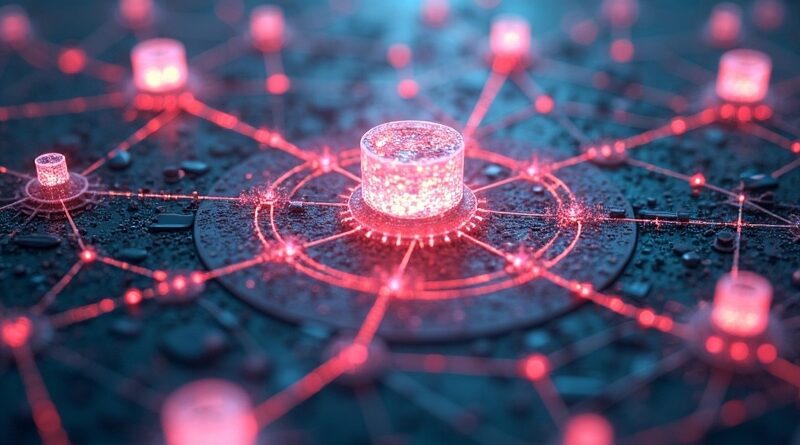 Abstrakcyjna wizualizacja ewolucji architektury Transformer: dynamiczne pętle, banki pamięci, inteligentne algorytmy.