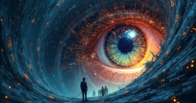 AI skanuje dark web. Oko złożone z obwodów i kodu, identyfikuje zagrożenia w ułamku sekundy.