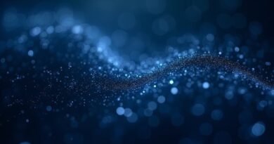 Eteryczna sieć danych jak konstelacje symbolizuje analizę transakcji Mastercard przez Large Tabular Models w walce z oszustwami.