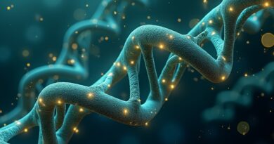 Cyfrowa precyzja i organiczne piękno: molekularna sieć wokół DNA, symbol sojuszu Lilly i Insilico.