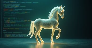 Konia trojański z kodu w terminalu Claude Code, symbolizuje integrację Codex OpenAI.