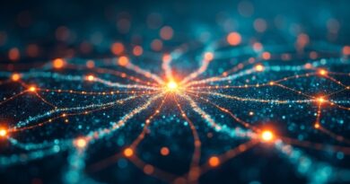 Aktywacja danych: dynamiczna sieć neuronowa, gdzie dane przepływają od Meta Hub do aplikacji biznesowych.