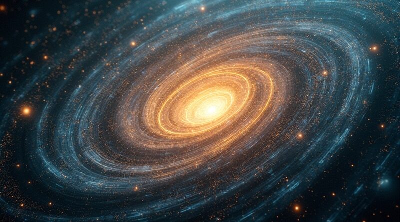 Matematyczne symbole wirują wokół złotego punktu, symbolizując przełom GPT-5.4 Pro w rozwiązywaniu problemów.