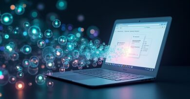 Świecące kule umiejętności spływają do przeglądarki Chrome automatycznie wypełniającej dane. Automatyzacja pracy z Gemini.