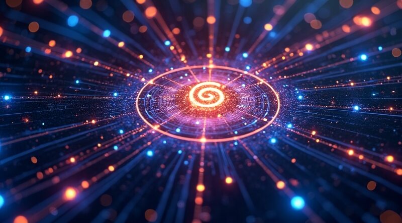 Abstrakcyjna sieć AI z ikoną Gemini, reprezentacja przyszłościowych przepływów pracy i agentów.