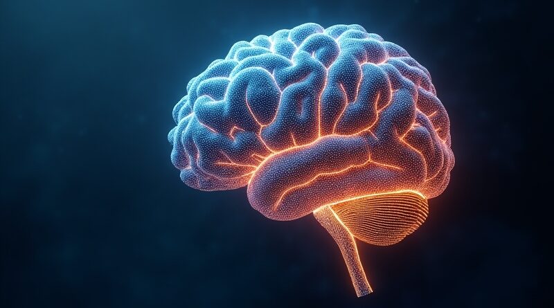 Migoczący, fraktalny mózg z danych, symbolizujący deep learning i autonomiczne badania Google.