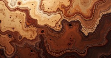 Abstrakcja: czekoladowo-cukrowe wiry splecione z subtelnymi obwodami, symbolizujące integrację AI w operacje Hershey.