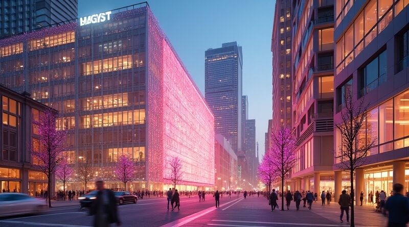 Futurystyczna wizja Moscone West w 2026, symbol