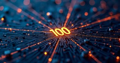 Abstrakcyjna, neonowa płyta główna-miasto, z ukrytym, złotym "100", symbolizująca moc ChatGPT Pro dla programistów.