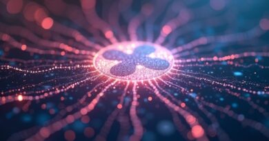 Świecąca sieć połączeń emanuje z logo Slack, symbolizując ewolucję w system operacyjny AI.