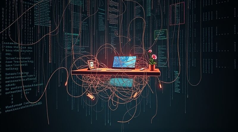 Biurko w kodzie, uschnięty kwiat. AI w polskim biurze: potencjał kontra rzeczywistość.