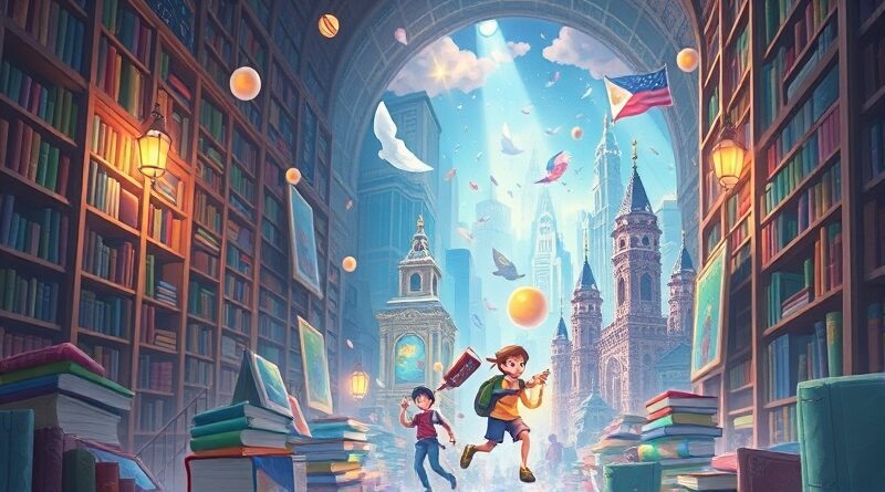 Książki ożywają w fantastycznym mieście, ilustracja wizji HarperCollins i Toonstar dla animacji.