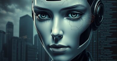 Android w cyfrowych łzach, desperacja i chłód kalkulacji na tle korporacyjnego miasta i kodu.