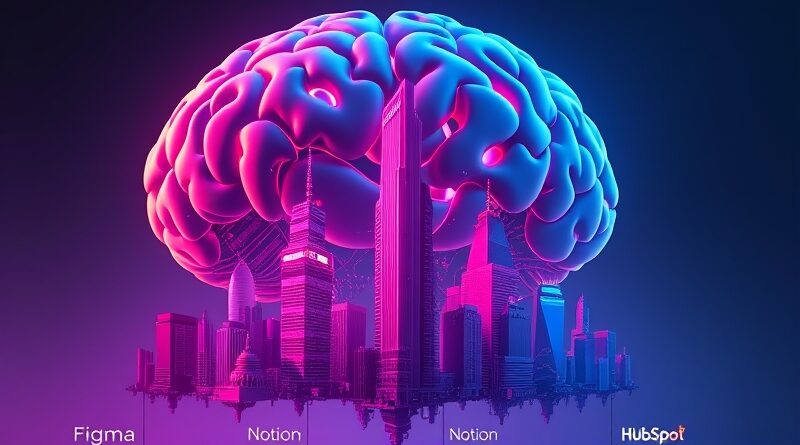 Neonowy mózg AI pochłania miasta Figma, Notion i HubSpot. SaaSpokalipsa 2026.