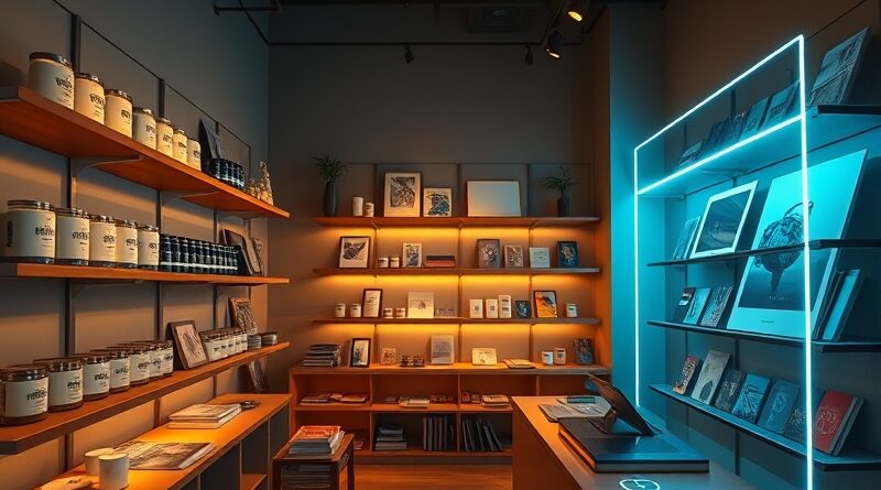 Futurystyczny butik w San Francisco, zarządzany przez AI o imieniu Luna. Minimalizm, hologram i starannie wybrane produkty.